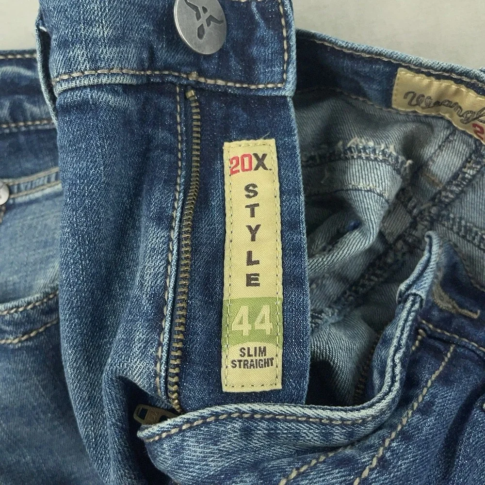 Wrangler 20X Style 44 Mens Slim Straight Leg Jeans Medium Wash 34x32 Western